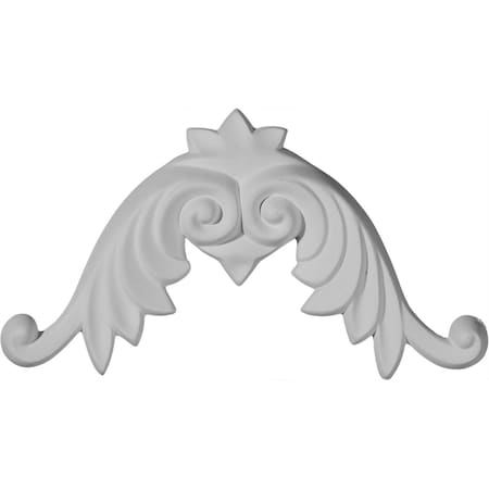 Ekena Millwork 7 1/2"W x 3 7/8"H x 5/8"P Kent Center with Scrolls Onlay ONL07X04X01KE